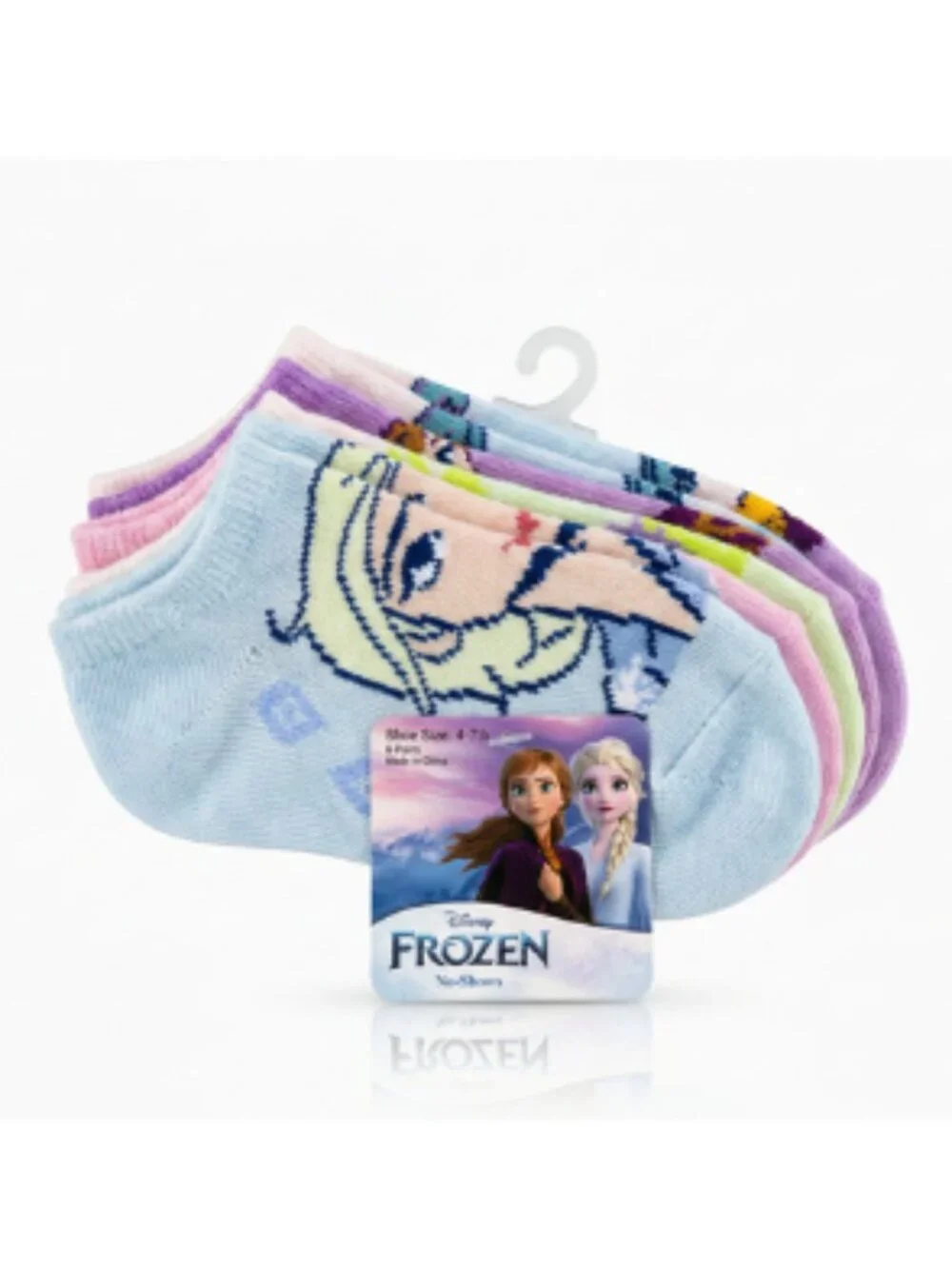 Disney Frozen Girls Toddler No Show Socks 6 pk Elsa Anna Size 4-7 New Gift Kids
